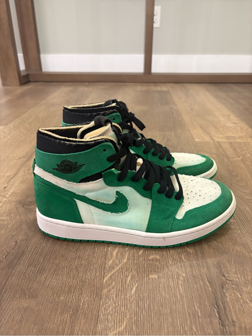 Jordan Men’s High-Top Sneakers in Green, White and Black